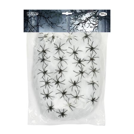 Boland XXL bílá pavučina s 25 pavouky 0,5 kg