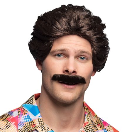 Boland Hnědá pánská paruka Vance s knírkem