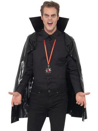 Smiffys Černý plášť z PVC