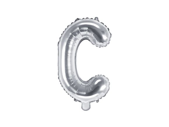 PartyDeco Foliové písmeno C stříbrné 35 cm