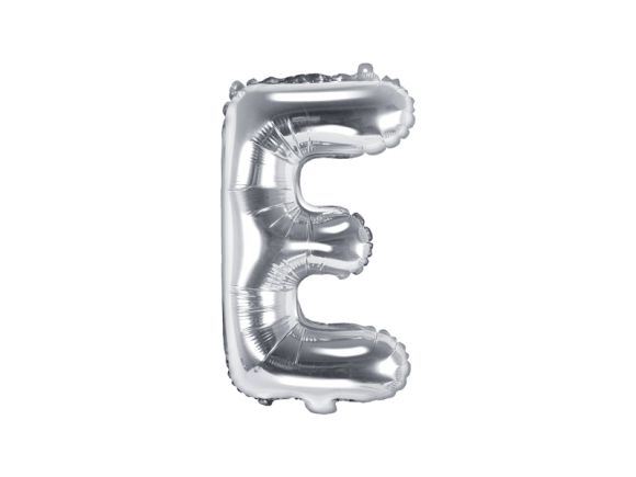 PartyDeco Foliové písmeno E stříbrné 35 cm