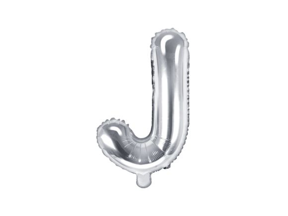 PartyDeco Foliové písmeno J stříbrné 35 cm