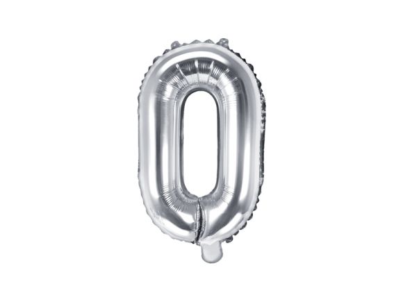 PartyDeco Foliové písmeno O stříbrné 35 cm