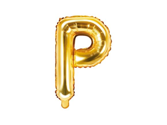 PartyDeco Foliové písmeno P zlaté 35 cm