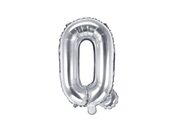 PartyDeco Foliové písmeno Q stříbrné 35 cm