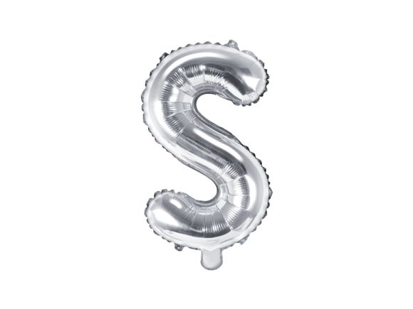 PartyDeco Foliové písmeno S stříbrné 35 cm
