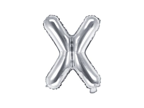 PartyDeco Foliové písmeno X stříbrné 35 cm