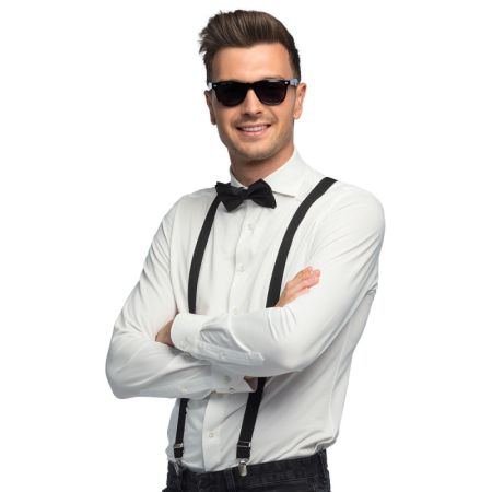 Boland Černá sada doplňků brýle kšandy motýlek