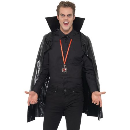 Smiffys Černý plášť z PVC