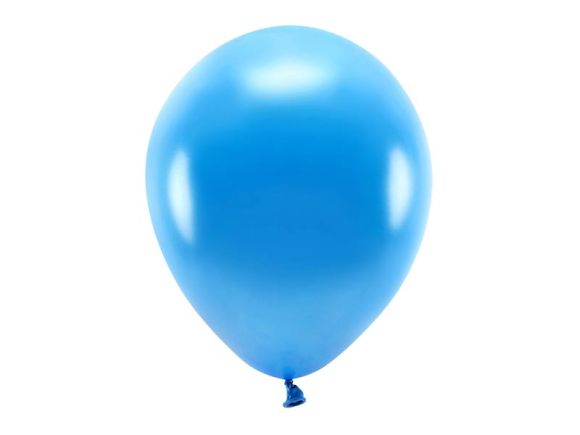 PARTYDECO Sada 10 modrých metalických balónků 30 cm