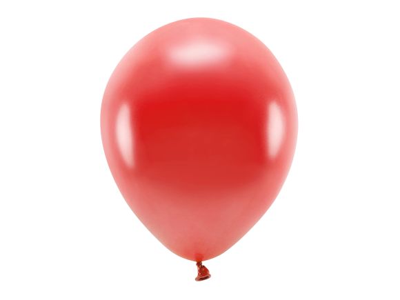 PARTYDECO Sada 10 červených metalických balónků 30 cm