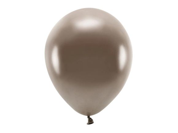 PARTYDECO Sada 10 hnědých metalických balónků 30 cm