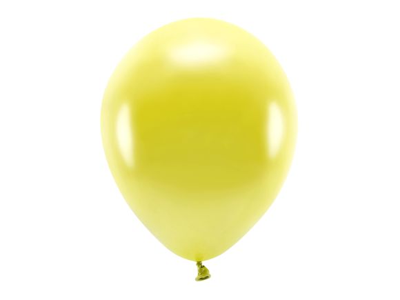 PARTYDECO Sada 10 žlutých metalických balónků 30 cm