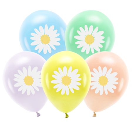 PARTYDECO Sada 5 balónků s květiniovým potiskem 30 cm