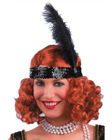 Carnival Toys Černá charlestonová čelenka s peříčkem