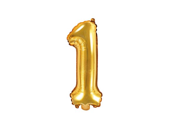 Partydeco Foliová číslice 1 - zlatá - 35cm