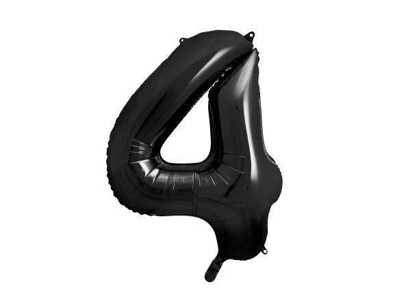 PARTYDECO Foliová číslice-4 černá -86 cm