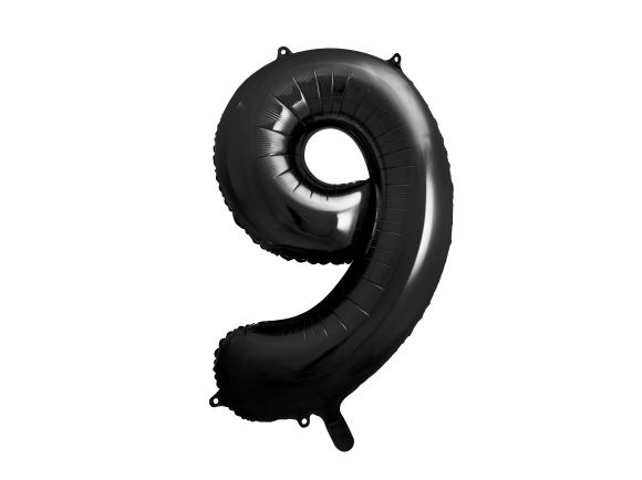 PARTYDECO Foliová číslice-9 černá -86 cm