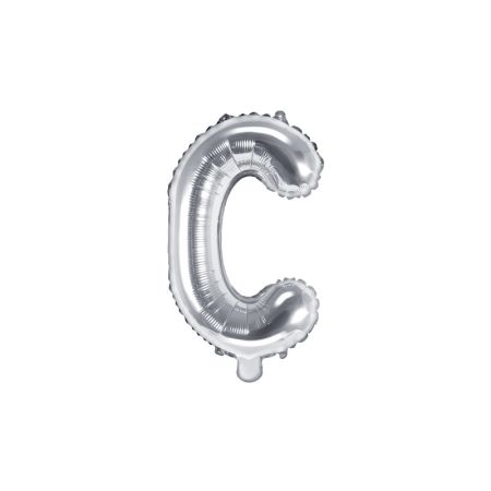 PartyDeco Foliové písmeno C stříbrné 35 cm