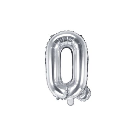 PartyDeco Foliové písmeno Q stříbrné 35 cm