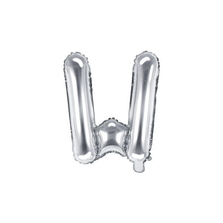 PARTYDECO Foliové písmeno W stříbrné 35 cm