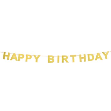 Boland Girlanda Happy birthday zlatá