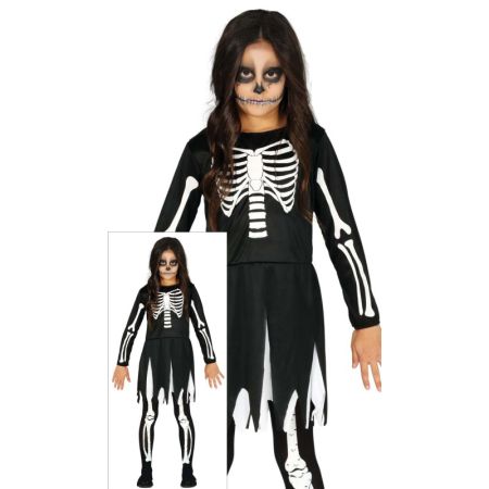 Fiestas Guirca Halloween kostým dívka kostlivec, 3-4 roky (109 cm), dětský Fiestas Guirca Halloween kostým dívka kostlivec, 3-4 roky (109 cm), dětský