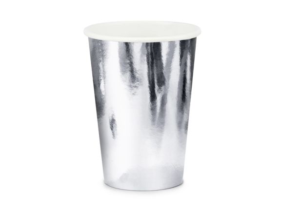 partydeco Stříbrné kelímky 6 ks