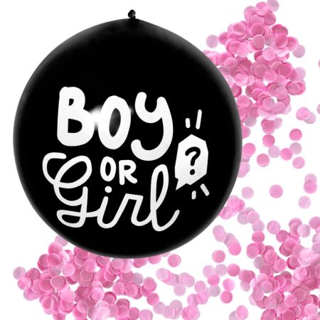 Boland Latexový konfetový balónek 'Boy or Girl' růžová náplň Boland Latexový konfetový balónek 'Boy or Girl' růžová náplň