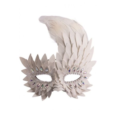 Carnival Toys Luxusní bílá škraboška z ekokůže Carnival Toys Luxusní bílá škraboška z ekokůže