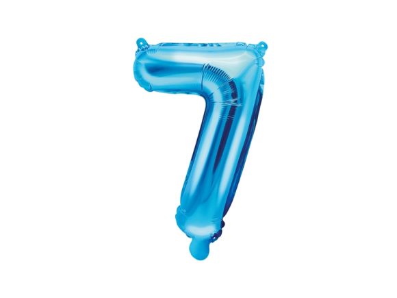 PARTYDECO Foliová číslice 7 - modrá - 35cm