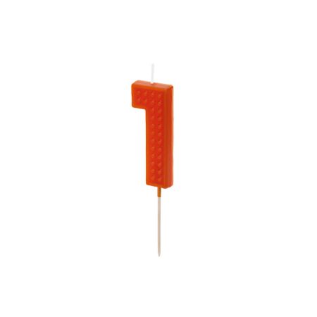 Narozeninová svíčka Lego číslo 1 červená
