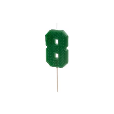 Narozeninová svíčka Lego číslo 8 zelená