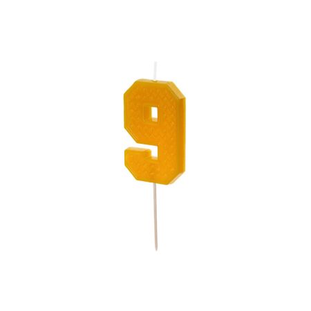 Narozeninová svíčka Lego číslo 9 žlutá