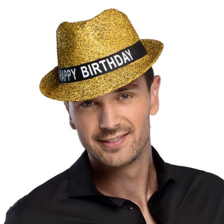 Boland Narozeninový klobouk zlatý flitrový Boland Narozeninový klobouk zlatý flitrový