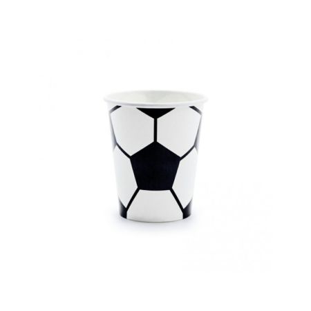 PARTYDECO Papírové kelímky fotbalový míč -260 ml - 6ks