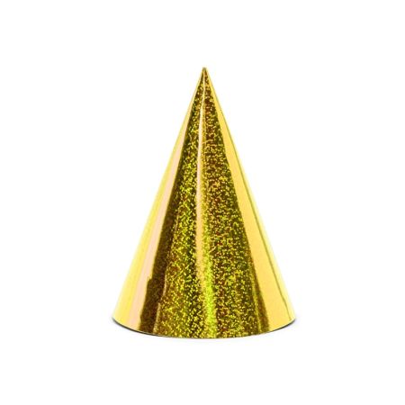 PARTYDECO Párty čepičky zlaté 6 ks