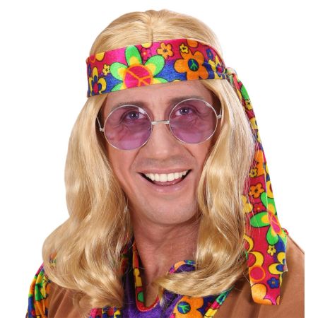 Paruka hippie blond dlouhá pánská
