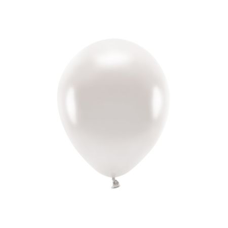 Sada 10 bílých perleťových balónků 30 cm