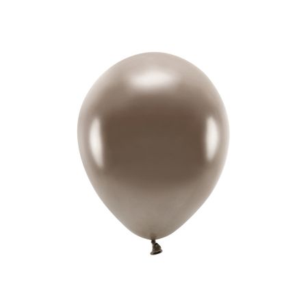 Sada 10 hnědých metalických balónků 30 cm