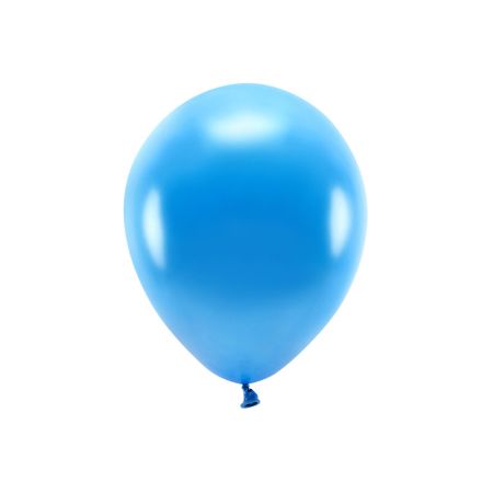 Sada 10 modrých metalických balónků 30 cm