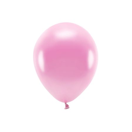 Sada 10 růžových metalických balónků 30 cm