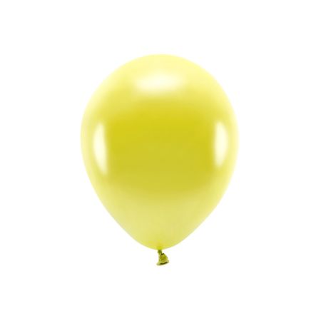 Sada 10 žlutých metalických balónků 30 cm