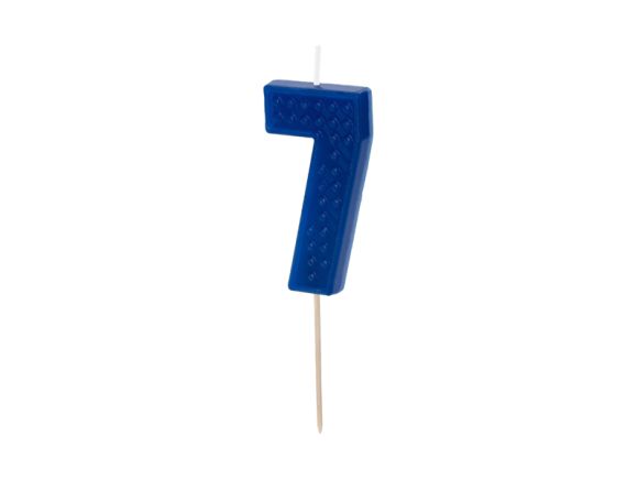 PARTYDECO Narozeninová svíčka Lego číslo 7 modrá