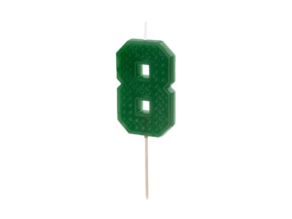 PARTYDECO Narozeninová svíčka Lego číslo 8 zelená