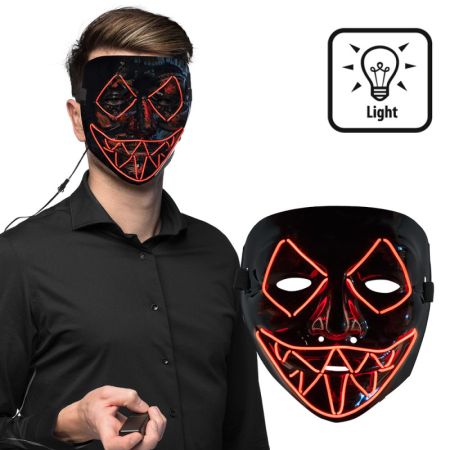 Boland Svítící LED maska usměvavého zabijáka červená