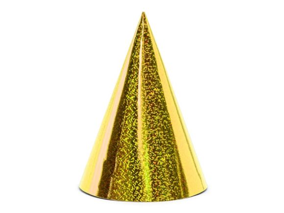 PARTYDECO Párty čepičky zlaté 6 ks