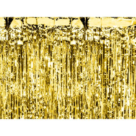 PARTYDECO Zlatý dekorační závěs na dveře 1 x 2 m PARTYDECO Zlatý dekorační závěs na dveře 1 x 2 m