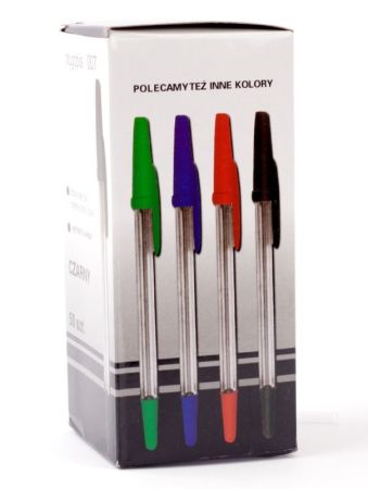 Kuličkové pero jednorázové červené 0,7 mm; balení 50 ks