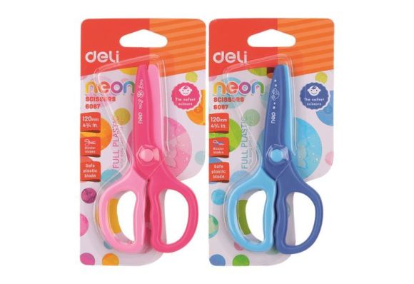 Nůžky plastové ABS, mix barev, Deli 6067